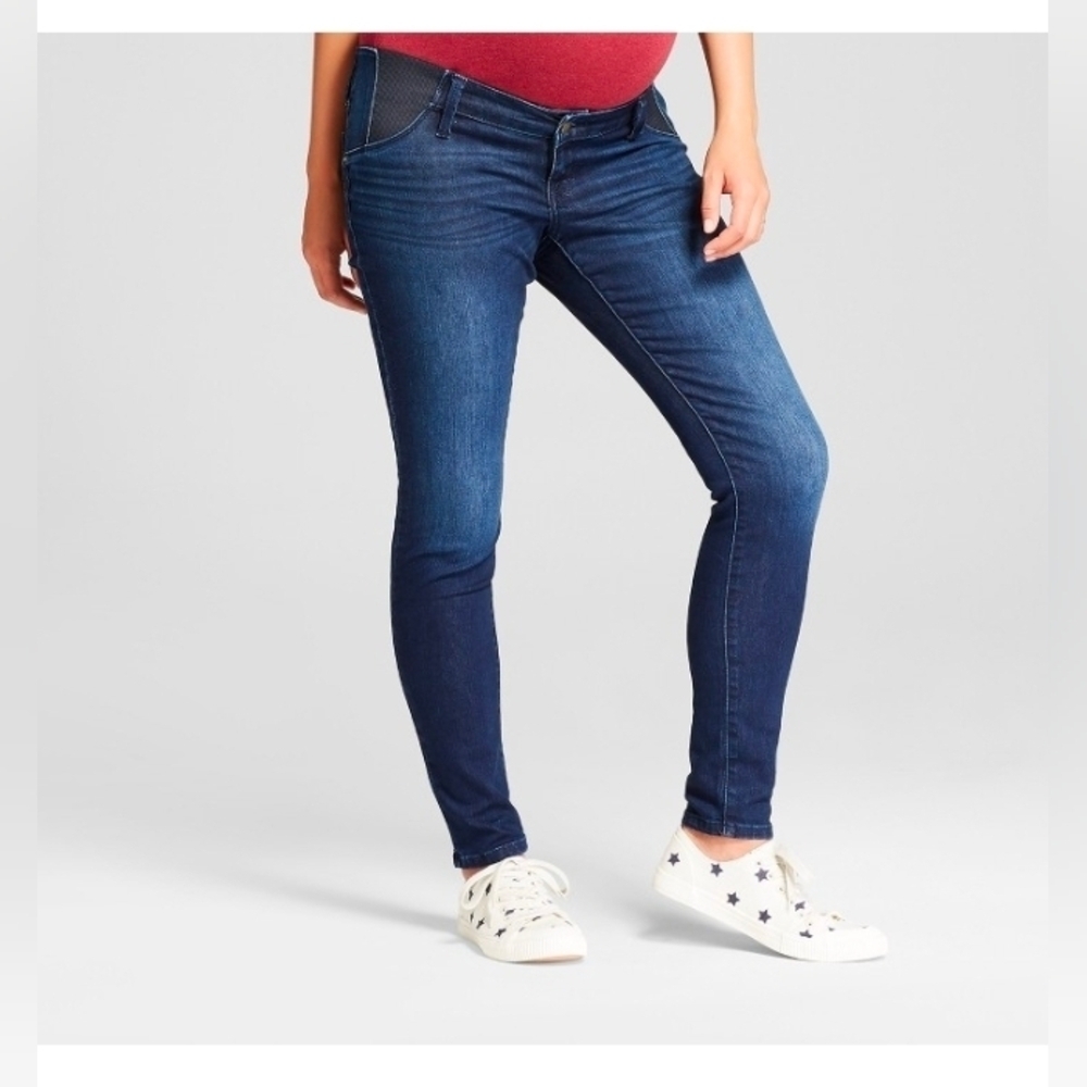 Isabel by Ingrid & Isabel Womens Jeggings Dark Wash Maternity Skinny